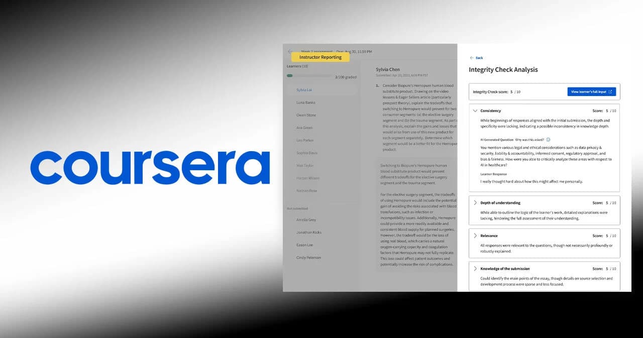 Coursera เปิดตัว ‘Academic Integrity’ ฟีเจอร์ใหม่ช่วยมหาวิทยาลัยไทย ตรวจความโปร่งใส ลดทุจริตการเรียนในยุค AI