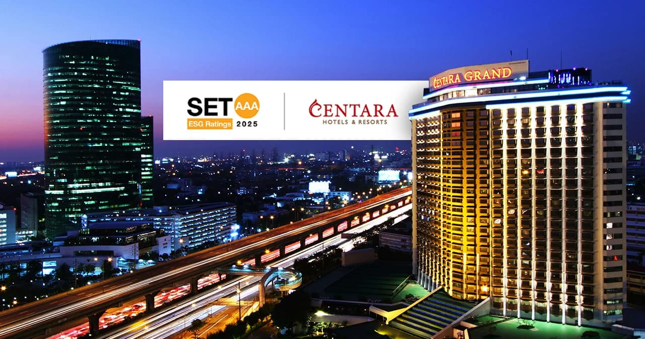 เซ็นทาราคว้าเรทติ้งสูงสุด ระดับ “AAA” SET ESG Ratings จากตลาดหลักทรัพย์แห่งประเทศไทย เป็นปีที่ 2 ติดต่อกัน